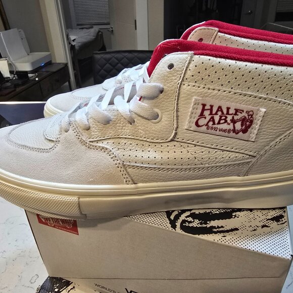 VANS Skate Half Cab Vintage Sport White/Red Sneakers Mid-Top Men’s Size 10 NEW - Picture 6 of 8
